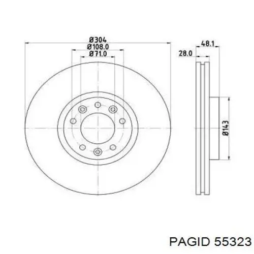 Tarcza hamulcowa przednia do Citroen C5 AIRCROSS 