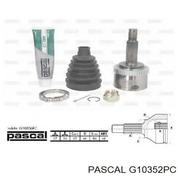 Przegub homokinetyczny przedni zewnętrzny Pascal G10352PC cena, od 46,12 USD