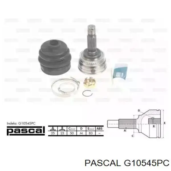 Przegub homokinetyczny przedni zewnętrzny Pascal G10545PC cena, od 47,17 USD
