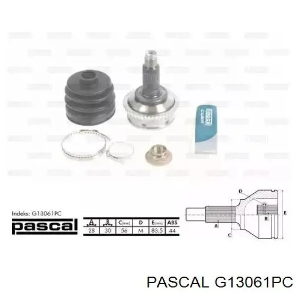 Przegub homokinetyczny przedni zewnętrzny Pascal G13061PC cena, od 41,77 USD