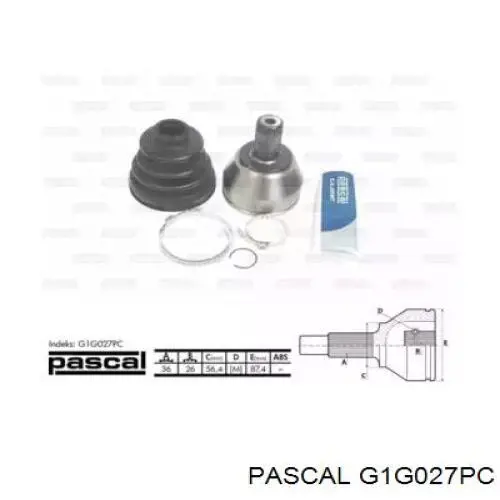 Przegub homokinetyczny przedni zewnętrzny Pascal G1G027PC cena, od 43,60 USD