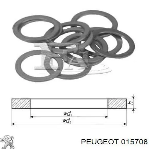 Do koszyka 015708 Peugeot/Citroen Uszczelka przewodu dopływu oleju do turbiny