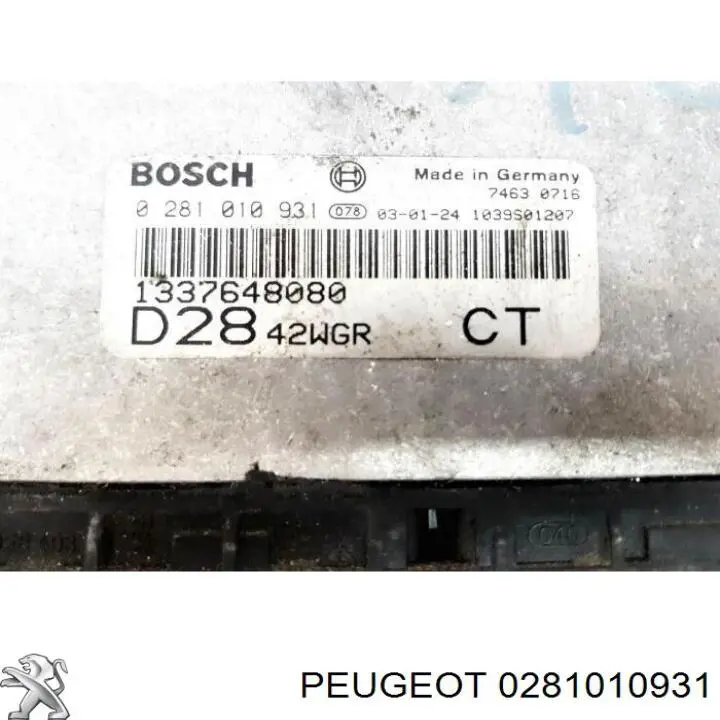 Sterownik silnika Peugeot/Citroen 0281010931 cena, od 175,39 USD