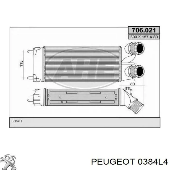 Chłodnica intercoolera Peugeot/Citroen 0384L4 cena, od 76,62 USD