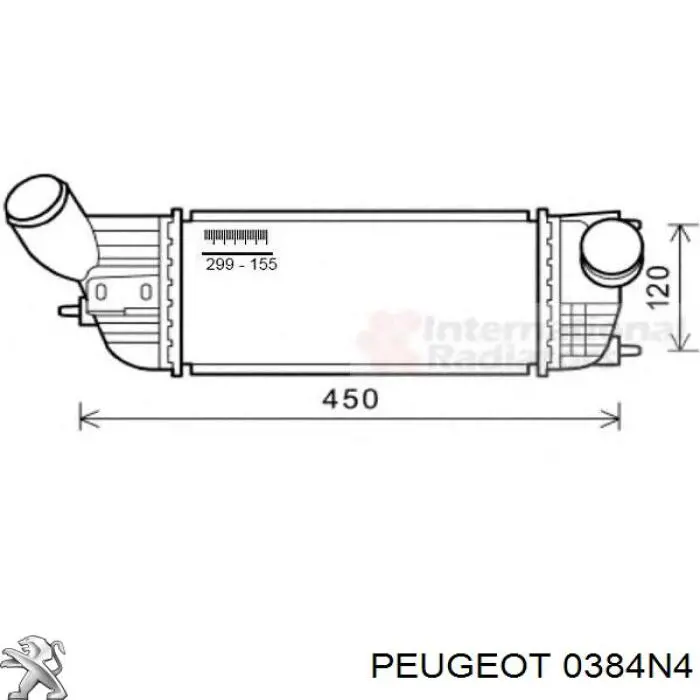 Chłodnica intercoolera Peugeot/Citroen 0384N4 cena, od 100,45 USD