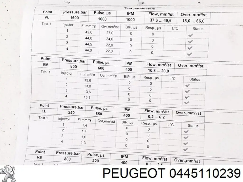 Wtryskiwacz paliwa Peugeot/Citroen 0445110239 cena, od 105,98 USD