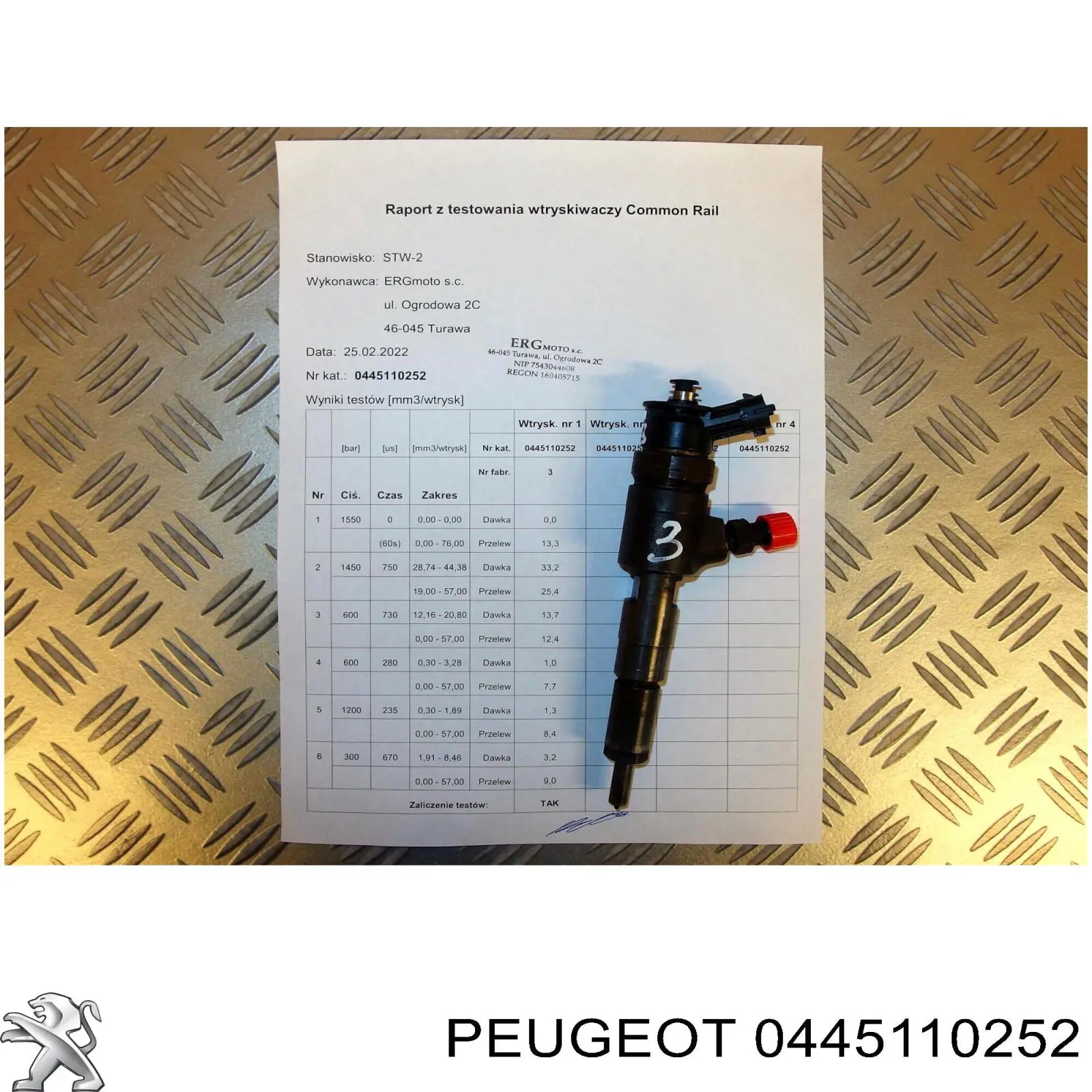 0445110252 Peugeot/Citroen Wtryskiwacz paliwa