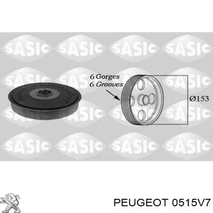 Koło pasowe wału korbowego Peugeot/Citroen 0515V7 cena, od 60,14 USD