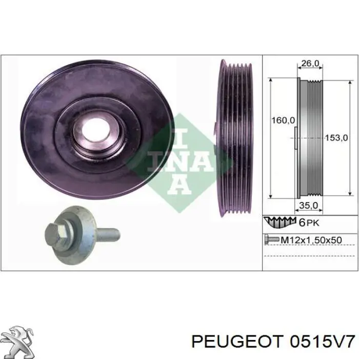 Do koszyka 0515V7 Peugeot/Citroen Koło pasowe wału korbowego