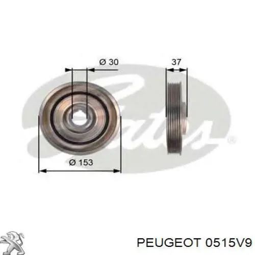 Koło pasowe wału korbowego Peugeot/Citroen 0515V9 cena, od 60,54 USD
