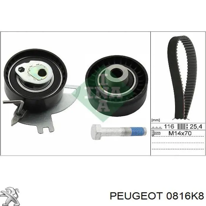 Pasek rozrządu Peugeot/Citroen 0816K8 cena, od 37,28 USD