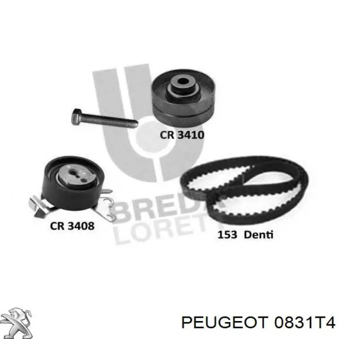 Pasek rozrządu, zestaw Peugeot/Citroen 0831T4