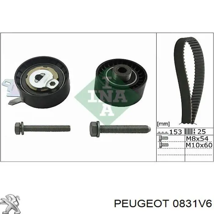 0831V6 Peugeot/Citroen Pasek rozrządu, zestaw