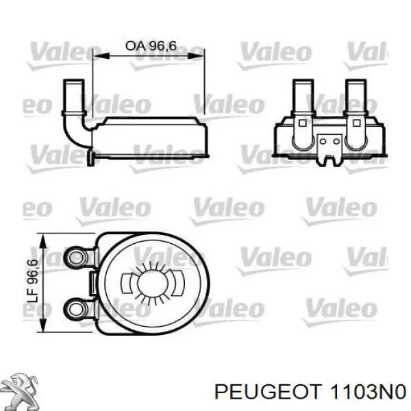 Do koszyka 1103N0 Peugeot/Citroen Chłodnica oleju, pod filtrem