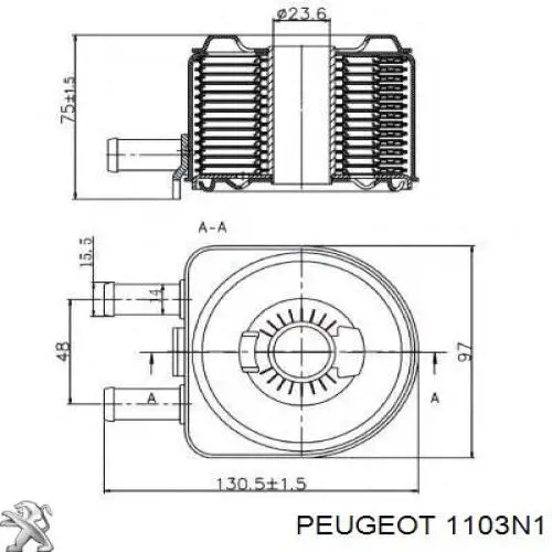 Chłodnica oleju, pod filtrem Peugeot/Citroen 1103N1 cena, od 44,74 USD