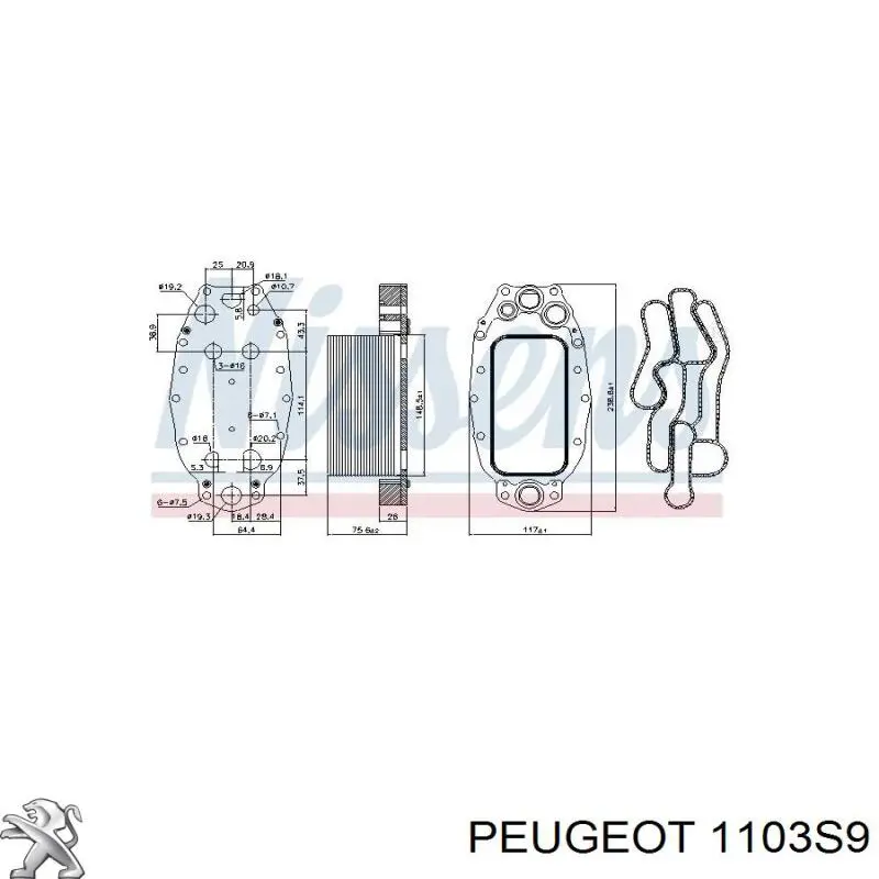 Obudowa filtra oleju Peugeot/Citroen 1103S9 cena, od 119,31 USD