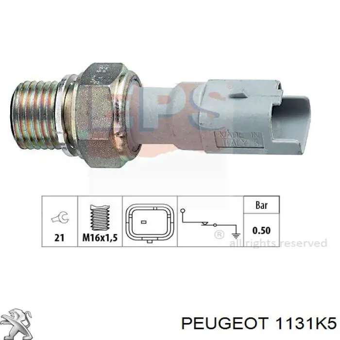 Czujnik ciśnienia oleju Peugeot/Citroen 1131K5 cena, od 13,13 USD