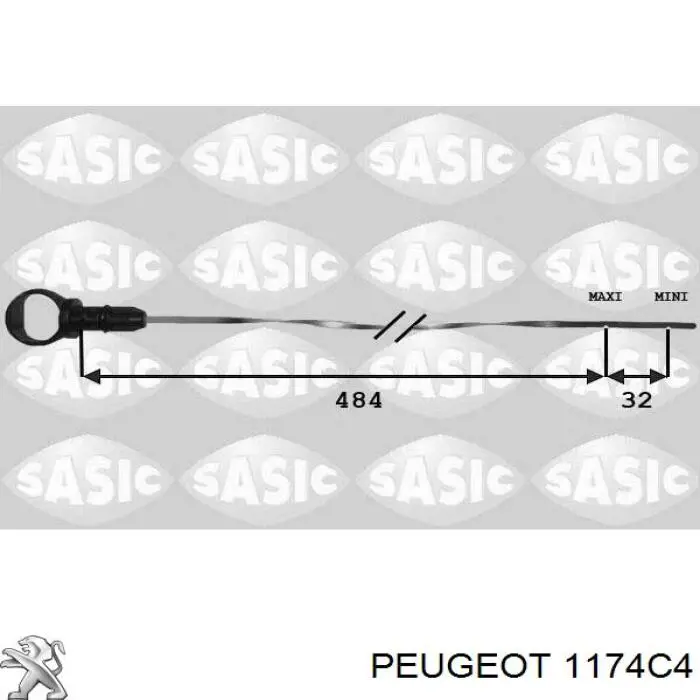Do koszyka 1174C4 Peugeot/Citroen Bagnet poziomu oleju w silniku
