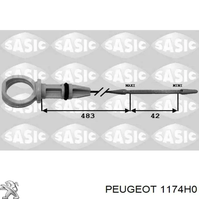 1174H0 Peugeot/Citroen Bagnet poziomu oleju w silniku