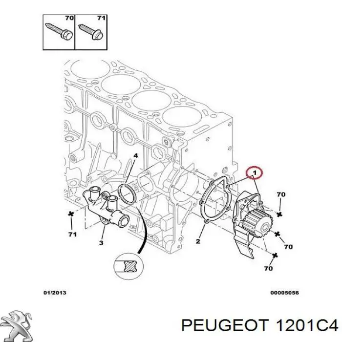 Do koszyka 1201C4 Peugeot/Citroen Pompa chłodząca wodna