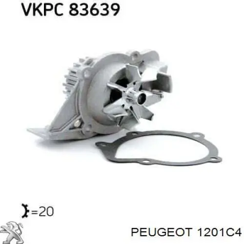 Pompa chłodząca wodna Peugeot/Citroen 1201C4