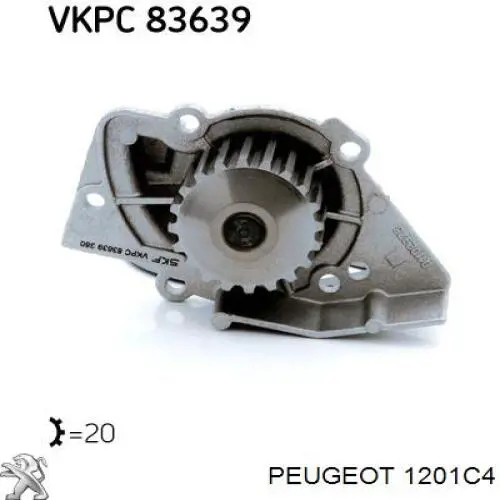 Pompa chłodząca wodna Peugeot/Citroen 1201C4 cena, od 36,93 USD