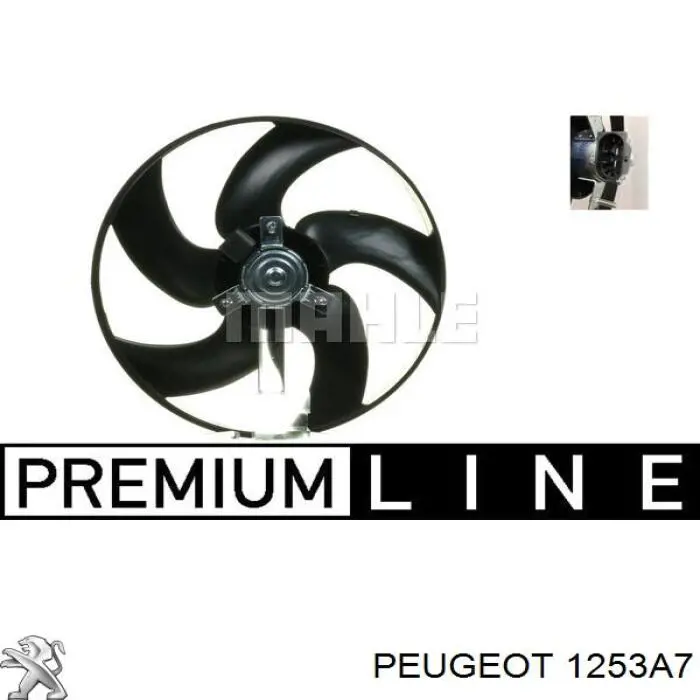 1253A7 Peugeot/Citroen Dyfuzor chłodnicy, w komplecie z silnikiem i wirnikiem