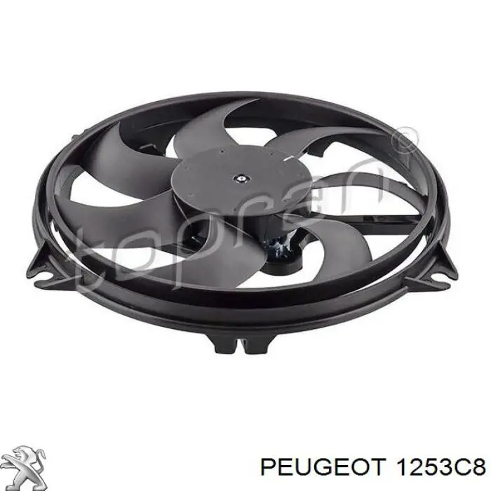 Wentylator elektryczny układu chłodzenia kompletny (silnik+wirnik) 1253C8 Peugeot/Citroen