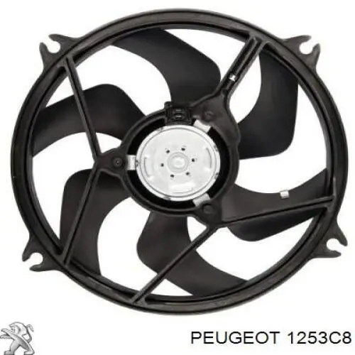 Wentylator elektryczny układu chłodzenia kompletny (silnik+wirnik) Peugeot/Citroen 1253C8