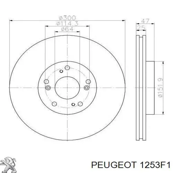 Wentylator elektryczny układu chłodzenia kompletny (silnik+wirnik) 1253F1 Peugeot/Citroen