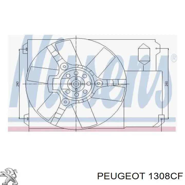 1308CF Peugeot/Citroen Dyfuzor chłodnicy