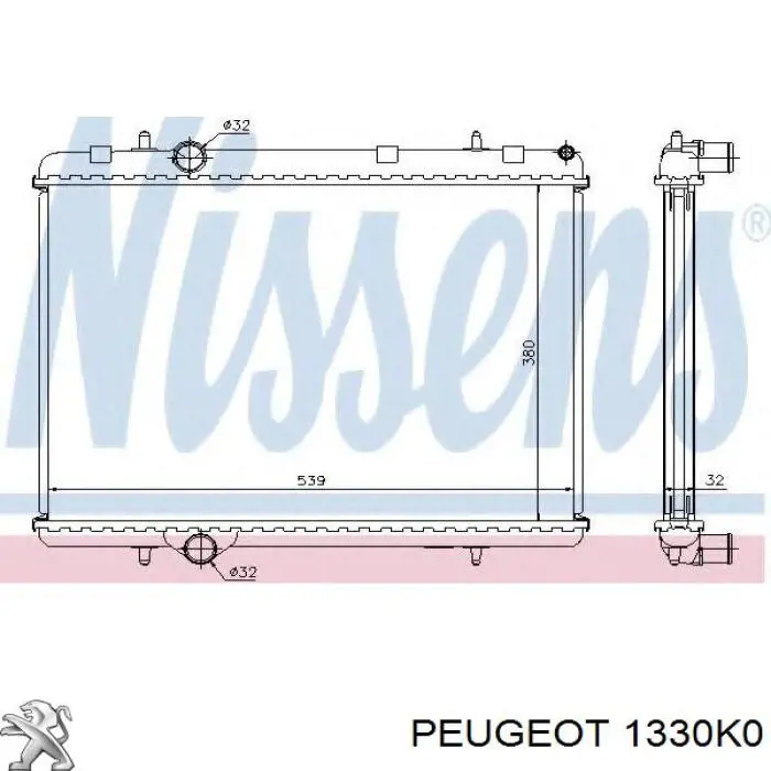 Do koszyka 1330K0 Peugeot/Citroen Chłodnica silnika