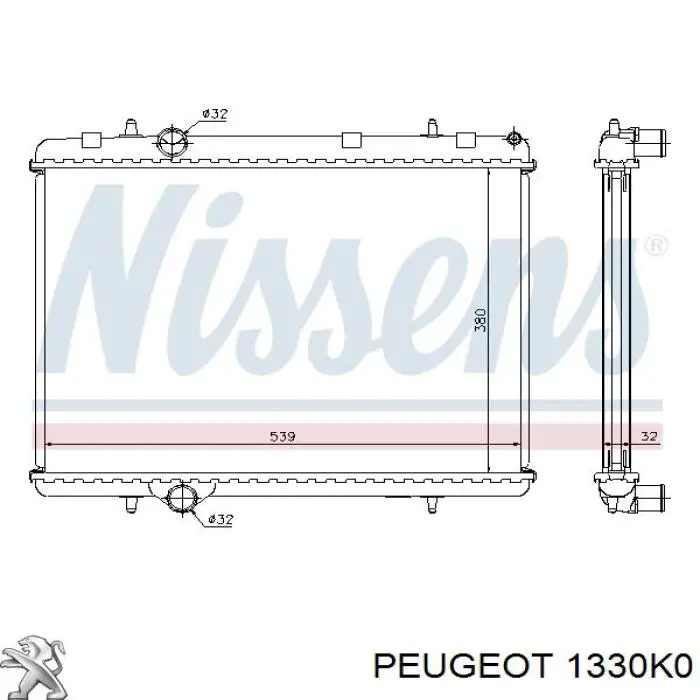 Chłodnica silnika 1330K0 Peugeot/Citroen