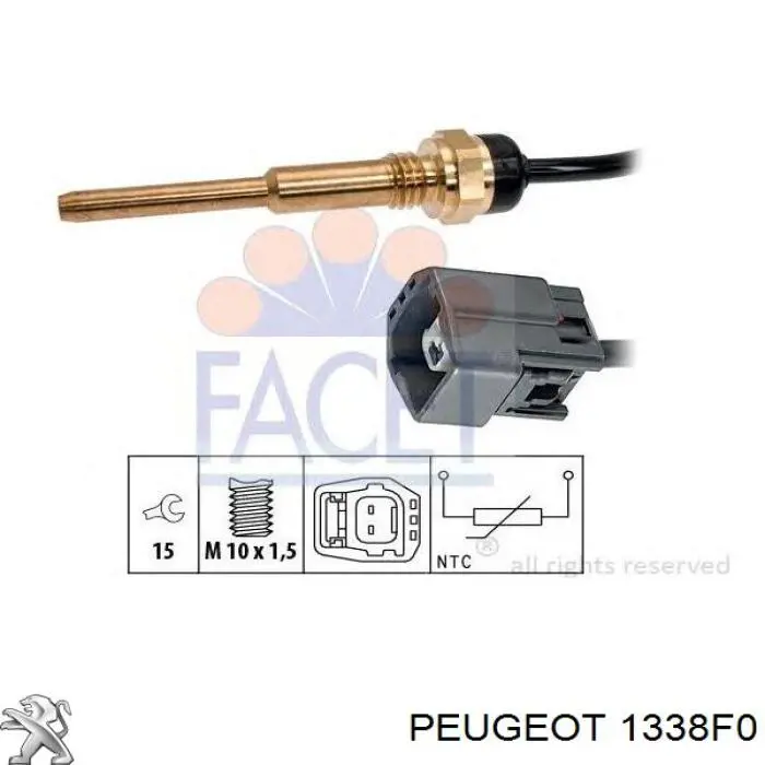 Czujnik temperatury płynu chłodzącego Peugeot/Citroen 1338F0 cena, od 16,11 USD