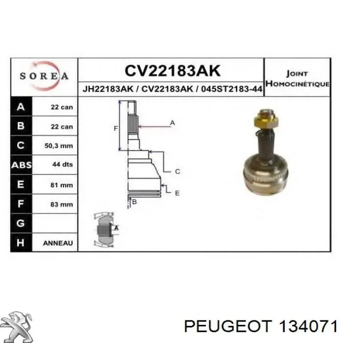 Pierścień uszczelniający układu chłodzenia Peugeot/Citroen 134071 cena, od 3,67 USD