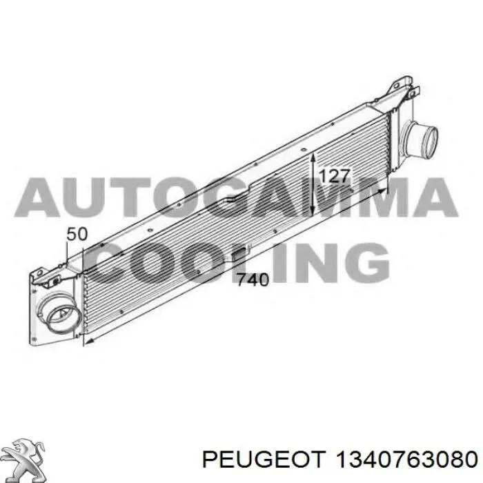 Chłodnica intercoolera Peugeot/Citroen 1340763080 cena, od 148,59 USD
