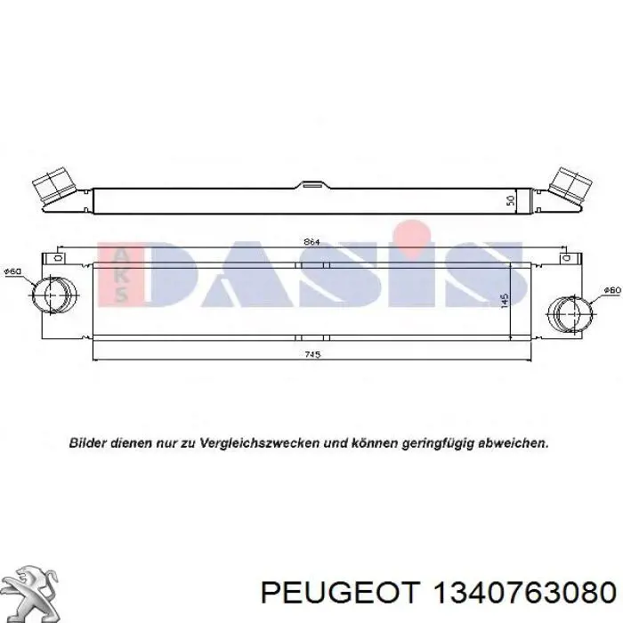 Do koszyka 1340763080 Peugeot/Citroen Chłodnica intercoolera