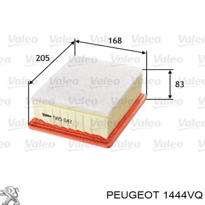Filtr powietrza Peugeot/Citroen 1444VQ cena, od 9,29 USD