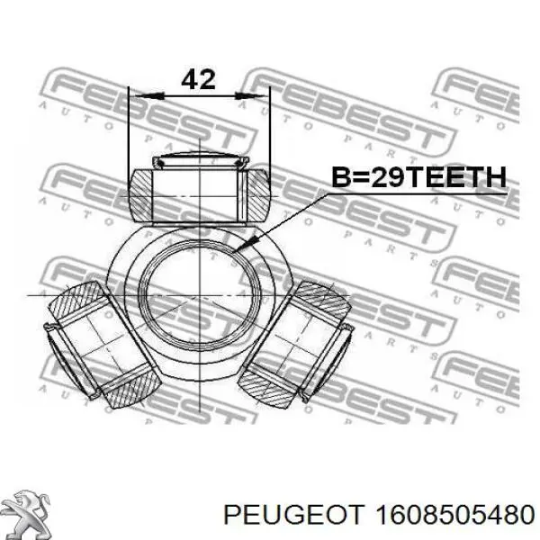 1608505480 Peugeot/Citroen Półoś napędowa przednia lewa