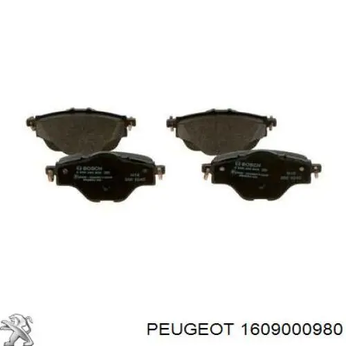 1609000980 Peugeot/Citroen Okładziny (klocki) do hamulców tarczowych tylne