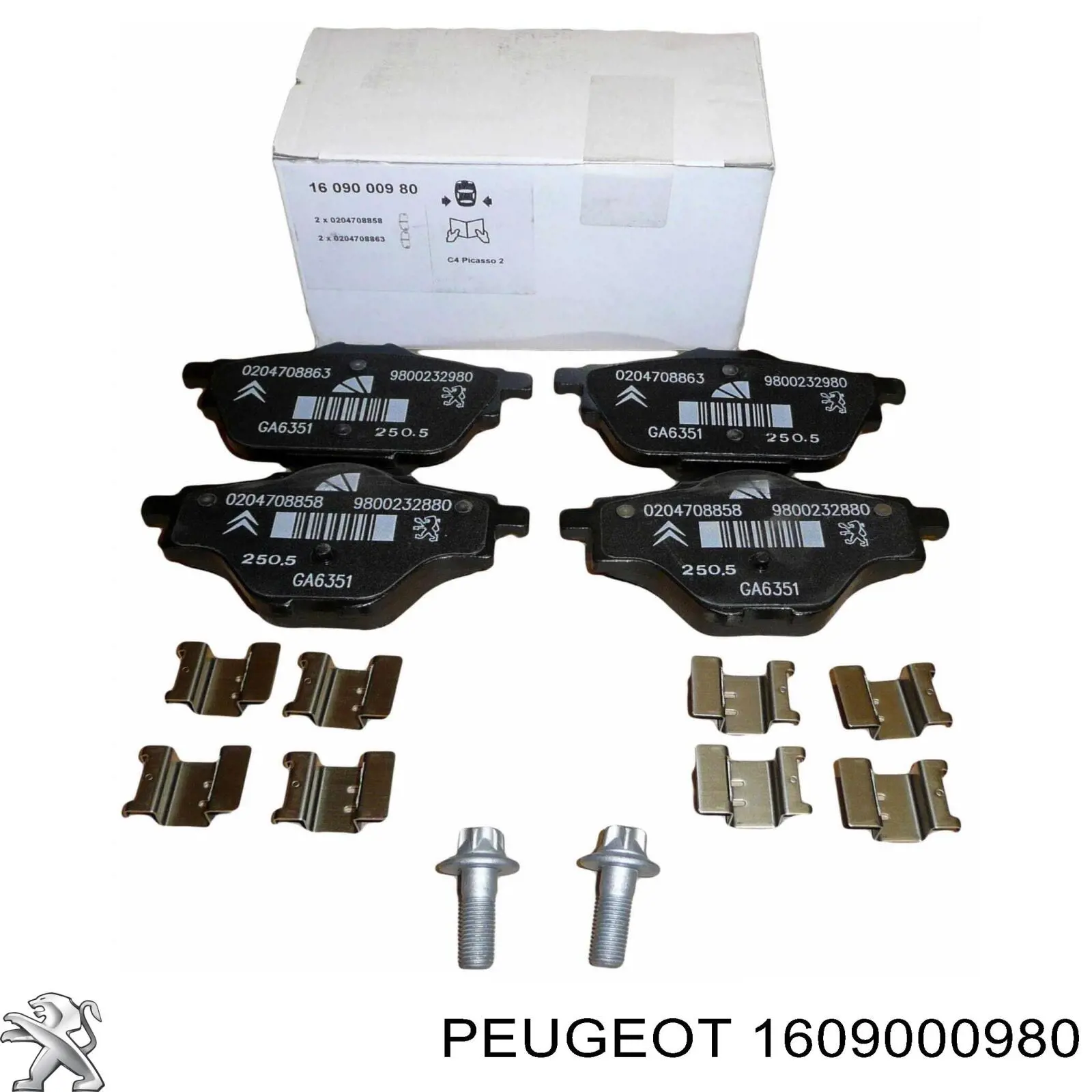 Okładziny (klocki) do hamulców tarczowych tylne Peugeot/Citroen 1609000980 cena, od 25,93 USD