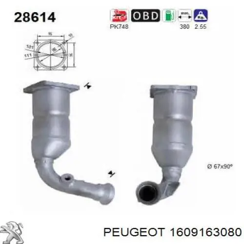 Konwerter-katalizator Peugeot 206 hatchback (2A/C) (1998 - 2008) cena, od 392,03 USD