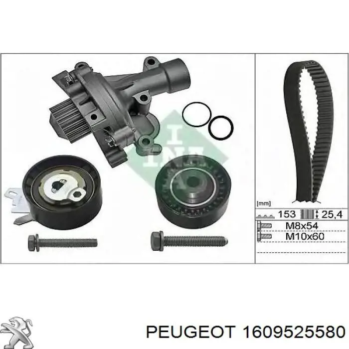 1609525580 Peugeot/Citroen Pasek rozrządu, zestaw