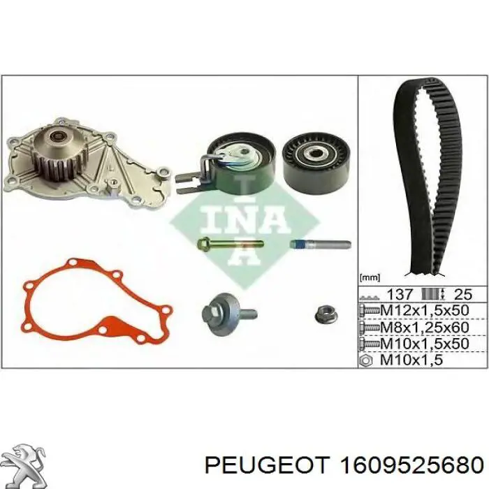 Do koszyka 1609525680 Peugeot/Citroen Pasek rozrządu, zestaw