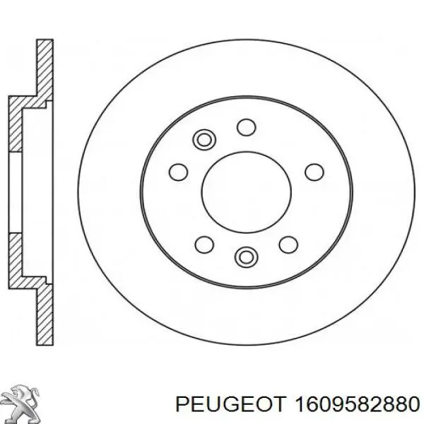 Tarcza hamulcowa tylna Peugeot/Citroen 1609582880