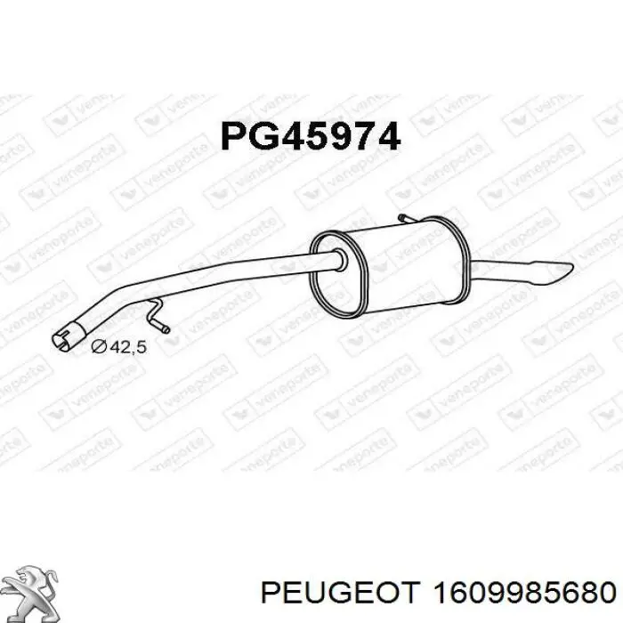 Tłumik, tylna część Peugeot/Citroen 1609985680 cena, od 113,59 USD