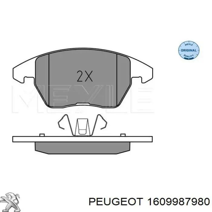 Do koszyka 1609987980 Peugeot/Citroen Klocki hamulcowe przednie tarczowe