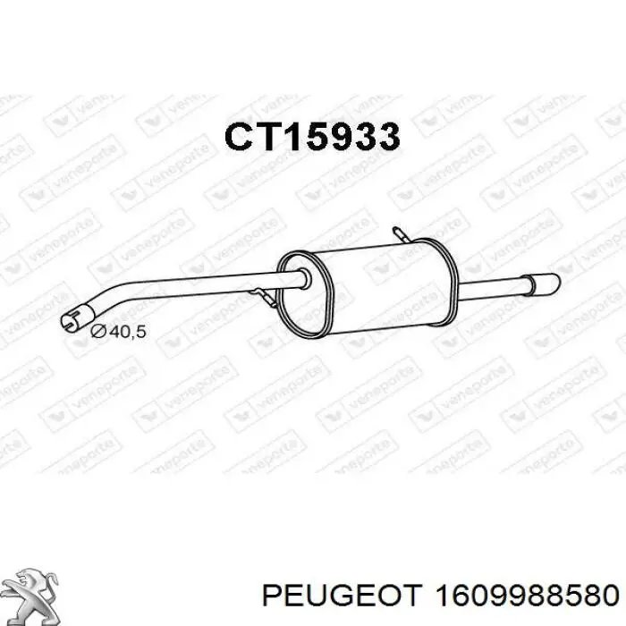 Tłumik, tylna część Peugeot/Citroen 1609988580 cena, od 95,07 USD