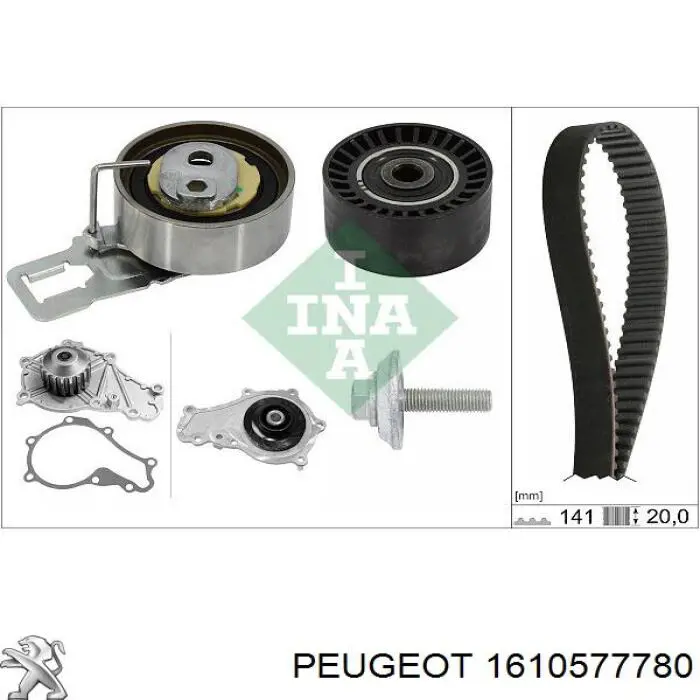 Pasek rozrządu, zestaw Peugeot/Citroen 1610577780 cena, od 155,44 USD