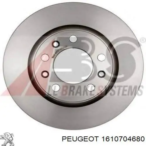 1610704680 Peugeot/Citroen Tarcza hamulcowa przednia
